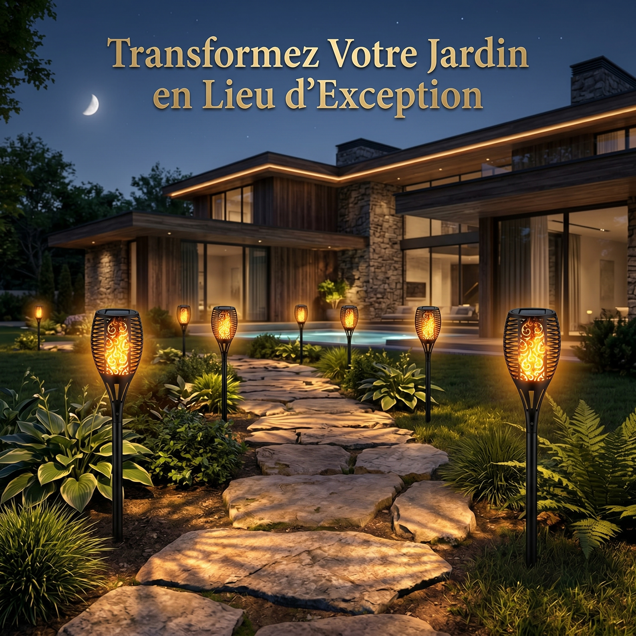 Lampes solaires à effet flamme (Grande taille)