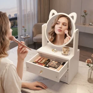 Miroir maquillage avec rangement